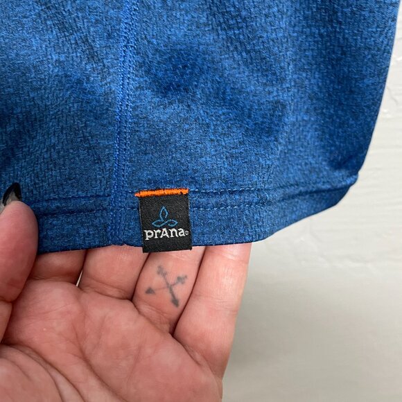 Prana Men XL Blue Short sleeve Crew Shirt Technical Athletic Workout Outdoor - Picture 3 of 9